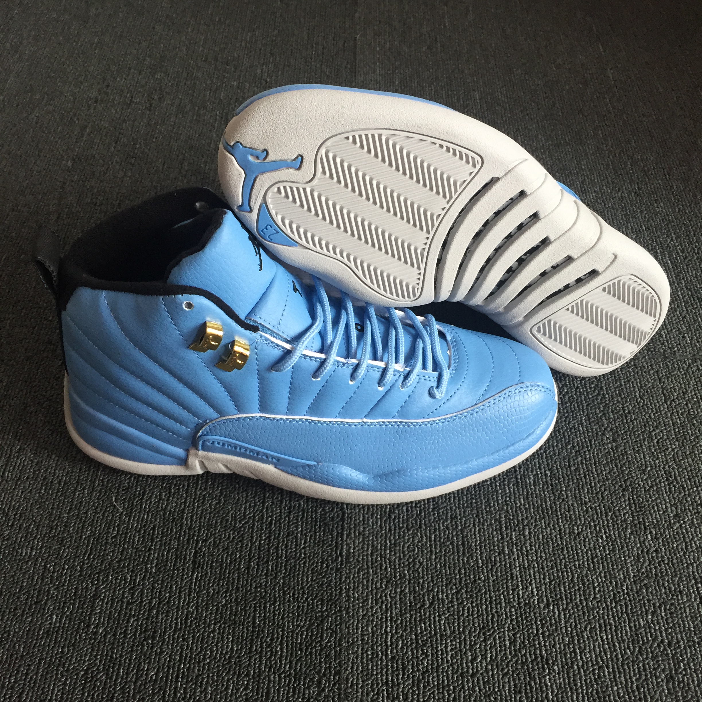 New Air Jordan 12 Retro Jade Blue White Shoes - Click Image to Close